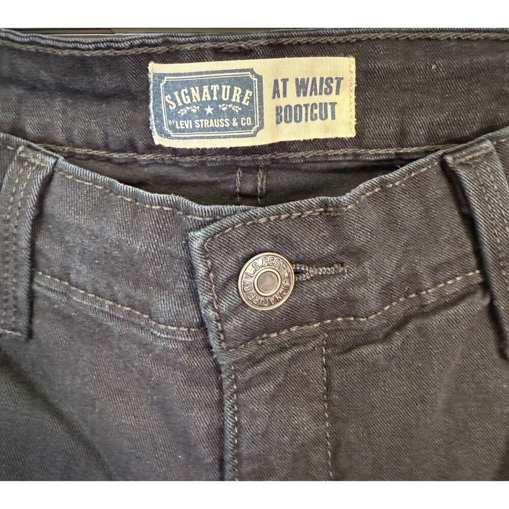 Levi Signature Women's Jeans At Waist Bootcut Sz 10 Black Western Country Work - Picture 7 of 11